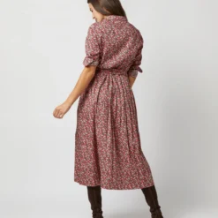 Classic Shirtwaist Dress In Red/Pink Multi Nectar Liberty Fabric -Modezzia Sales S72251 351