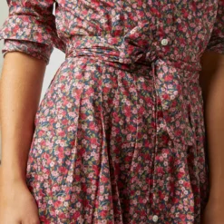 Classic Shirtwaist Dress In Red/Pink Multi Nectar Liberty Fabric -Modezzia Sales S72251 418