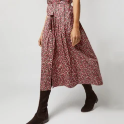Classic Shirtwaist Dress In Red/Pink Multi Nectar Liberty Fabric -Modezzia Sales S72251 431