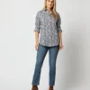 Tomboy Popover Shirt In Navy Edenham Shadow Liberty Fabric 1 Tomboy Popover Shirt In Navy Edenham Shadow Liberty Fabric -Modezzia Sales S72253 1429