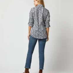 Tomboy Popover Shirt In Navy Edenham Shadow Liberty Fabric 12 Tomboy Popover Shirt In Navy Edenham Shadow Liberty Fabric -Modezzia Sales S72253 1461