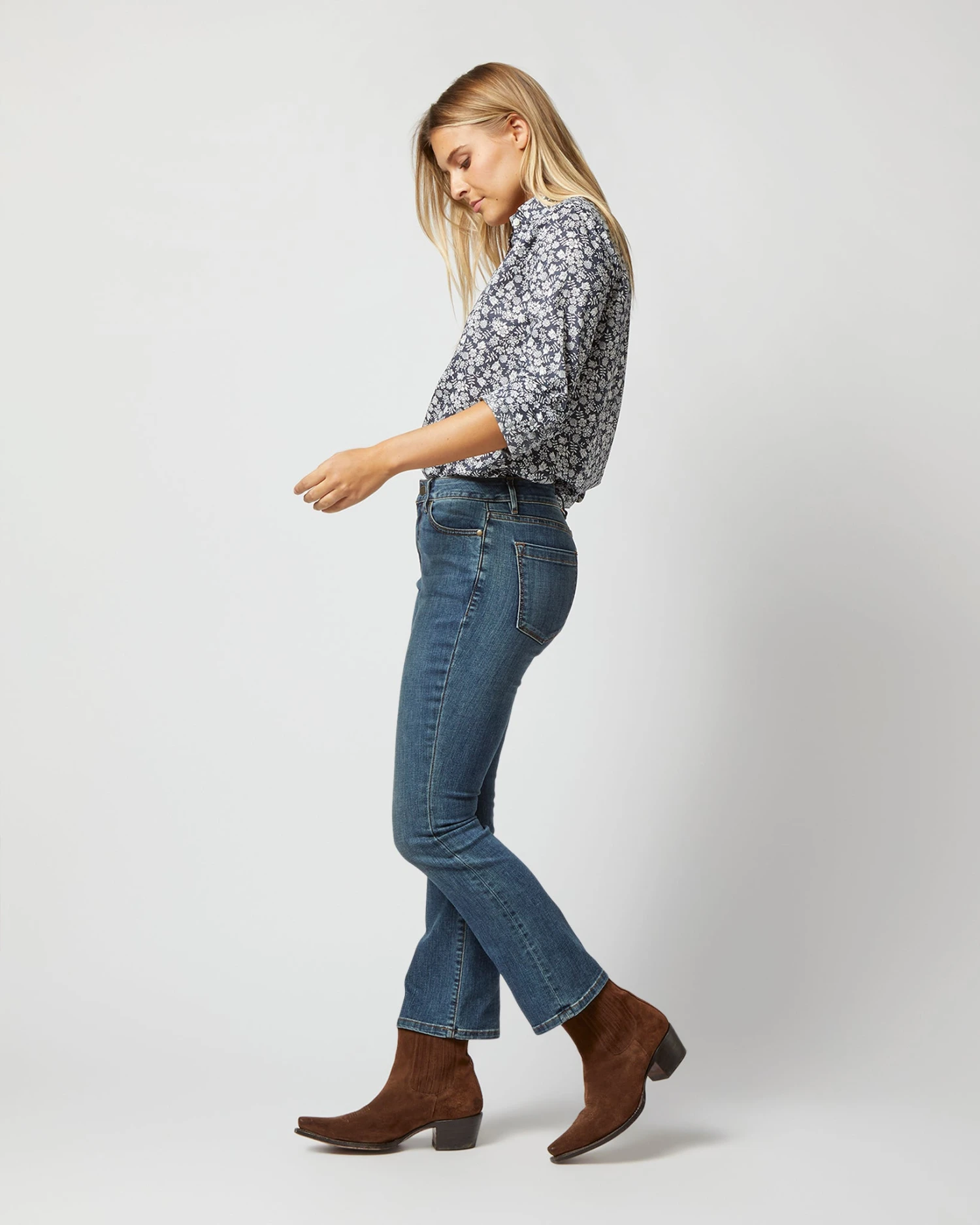 Tomboy Popover Shirt In Navy Edenham Shadow Liberty Fabric 8 Tomboy Popover Shirt In Navy Edenham Shadow Liberty Fabric - Image 6