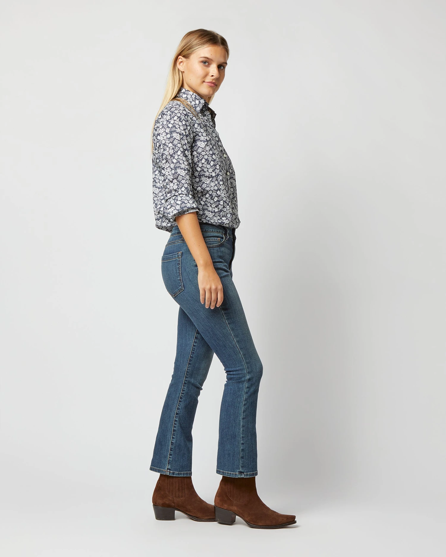 Tomboy Popover Shirt In Navy Edenham Shadow Liberty Fabric 9 Tomboy Popover Shirt In Navy Edenham Shadow Liberty Fabric - Image 7