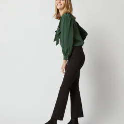 Helene Tie-Neck Blouse In Hunter Silk Crepe De Chine -Modezzia Sales S72254 1124