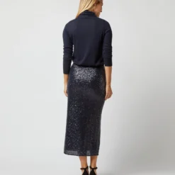 Ruby Skirt In Midnight Blue Sequin 14 Ruby Skirt In Midnight Blue Sequin -Modezzia Sales S72256 1195