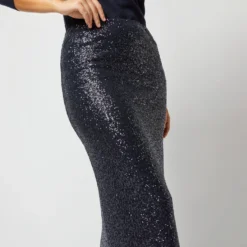Ruby Skirt In Midnight Blue Sequin 16 Ruby Skirt In Midnight Blue Sequin -Modezzia Sales S72256 1246