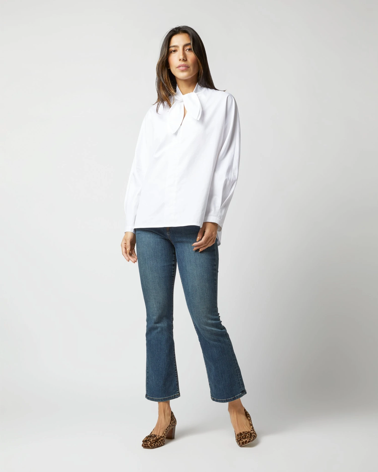 Poinsettia Top In White Poplin 3 Poinsettia Top In White Poplin