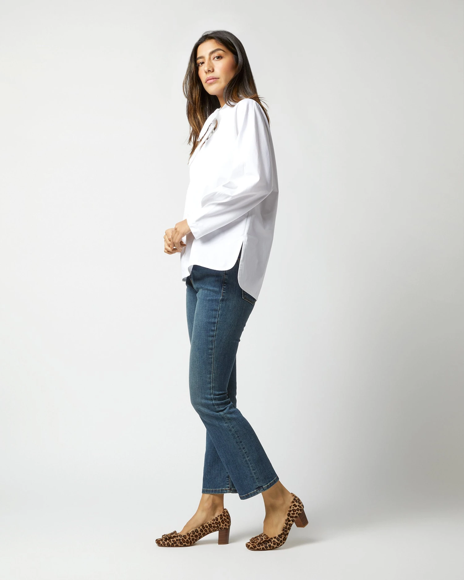 Poinsettia Top In White Poplin 7 Poinsettia Top In White Poplin - Image 5