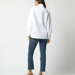 Poinsettia Top In White Poplin 16 Poinsettia Top In White Poplin -Modezzia Sales S72257 1204