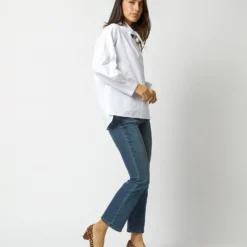 Poinsettia Top In White Poplin 14 Poinsettia Top In White Poplin -Modezzia Sales S72257 1230