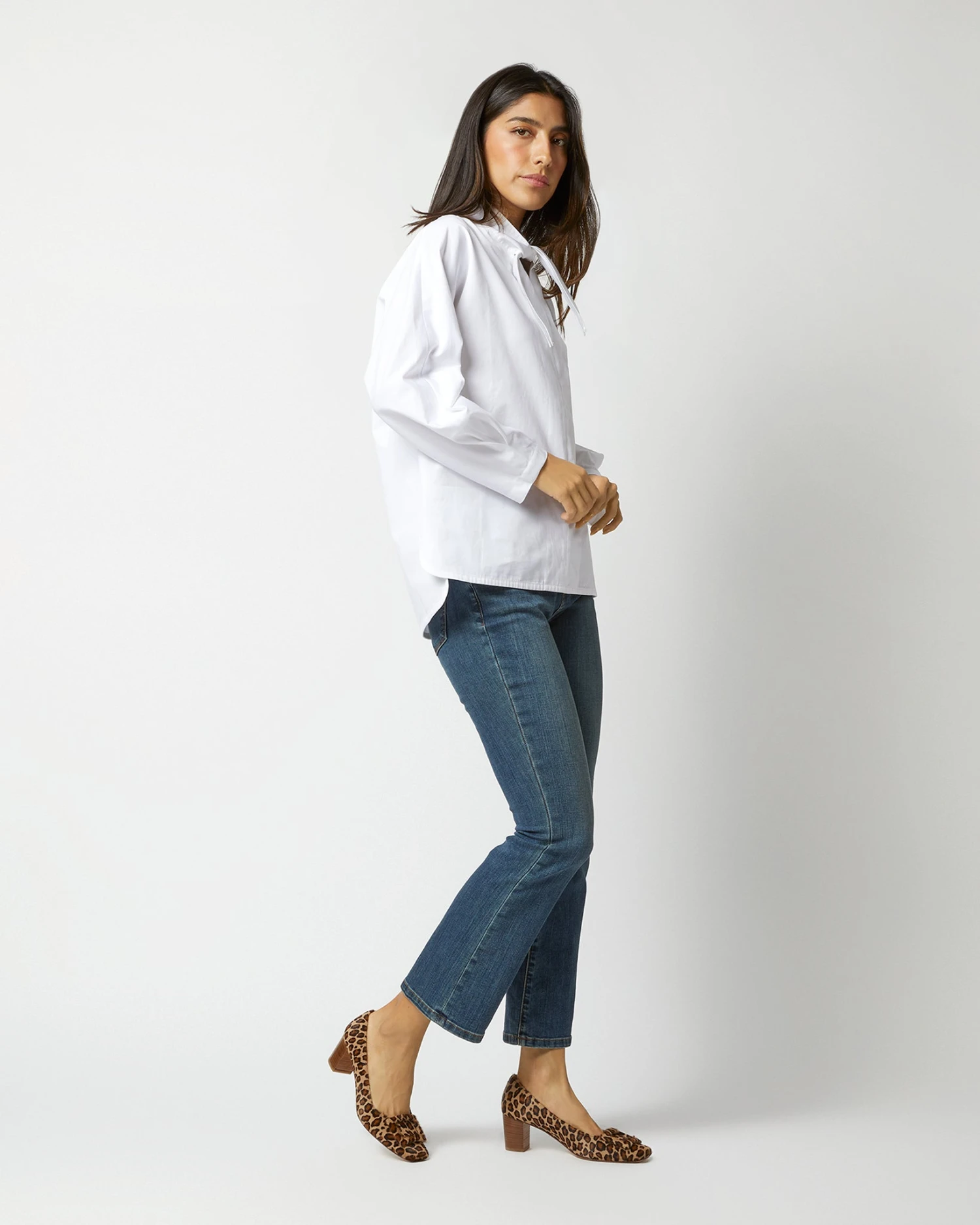 Poinsettia Top In White Poplin 6 Poinsettia Top In White Poplin - Image 4