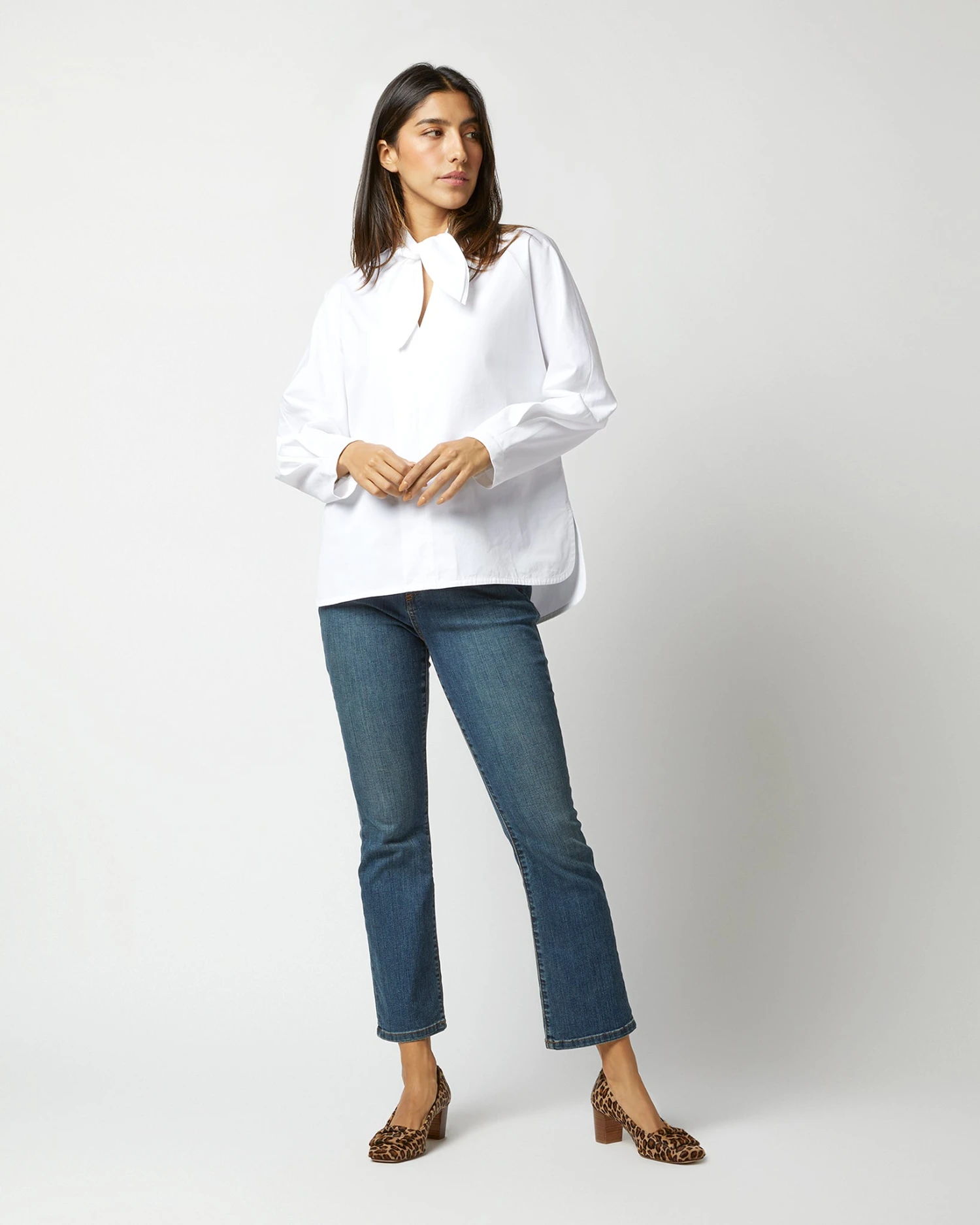 Poinsettia Top In White Poplin 10 Poinsettia Top In White Poplin - Image 8