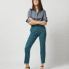Joseph Coleman Pant In Dark Teal 1 Joseph Coleman Pant In Dark Teal -Modezzia Sales S72264 837