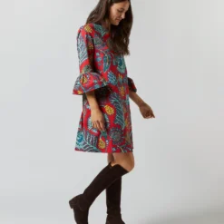 24/7 Dress In Sicomore Red Heavy Stretch Cotton 12 24/7 Dress In Sicomore Red Heavy Stretch Cotton -Modezzia Sales S72340 1664