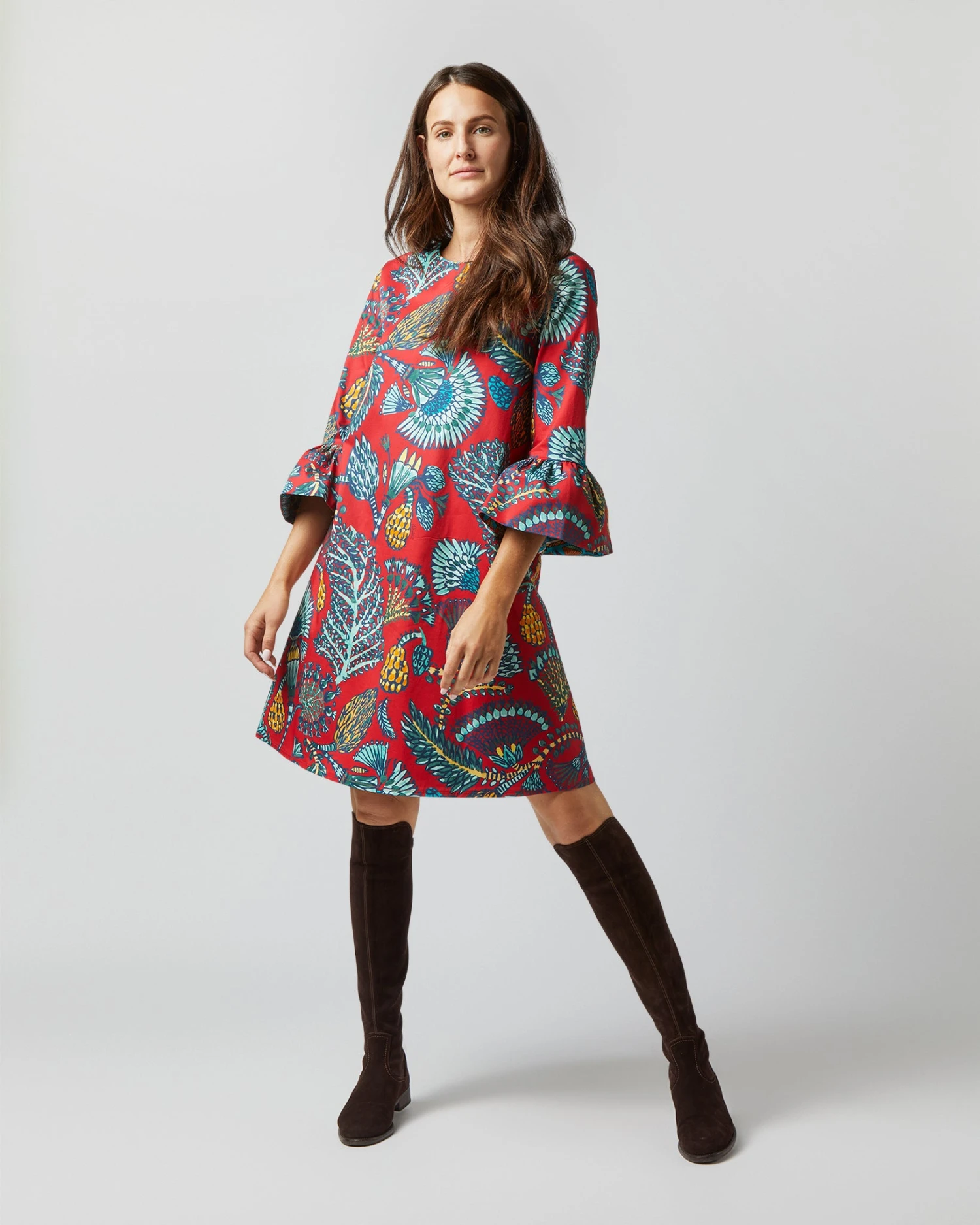 24/7 Dress In Sicomore Red Heavy Stretch Cotton 3 24/7 Dress In Sicomore Red Heavy Stretch Cotton