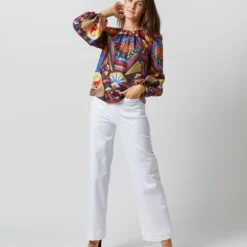 Charming Top In Nephthys Navy Silk Twill