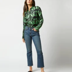 Boy Shirt In Green Papyrus Silk Twill -Modezzia Sales S72346 1012