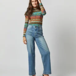 Turtleneck In Giza Turquoise Skinny Jersey