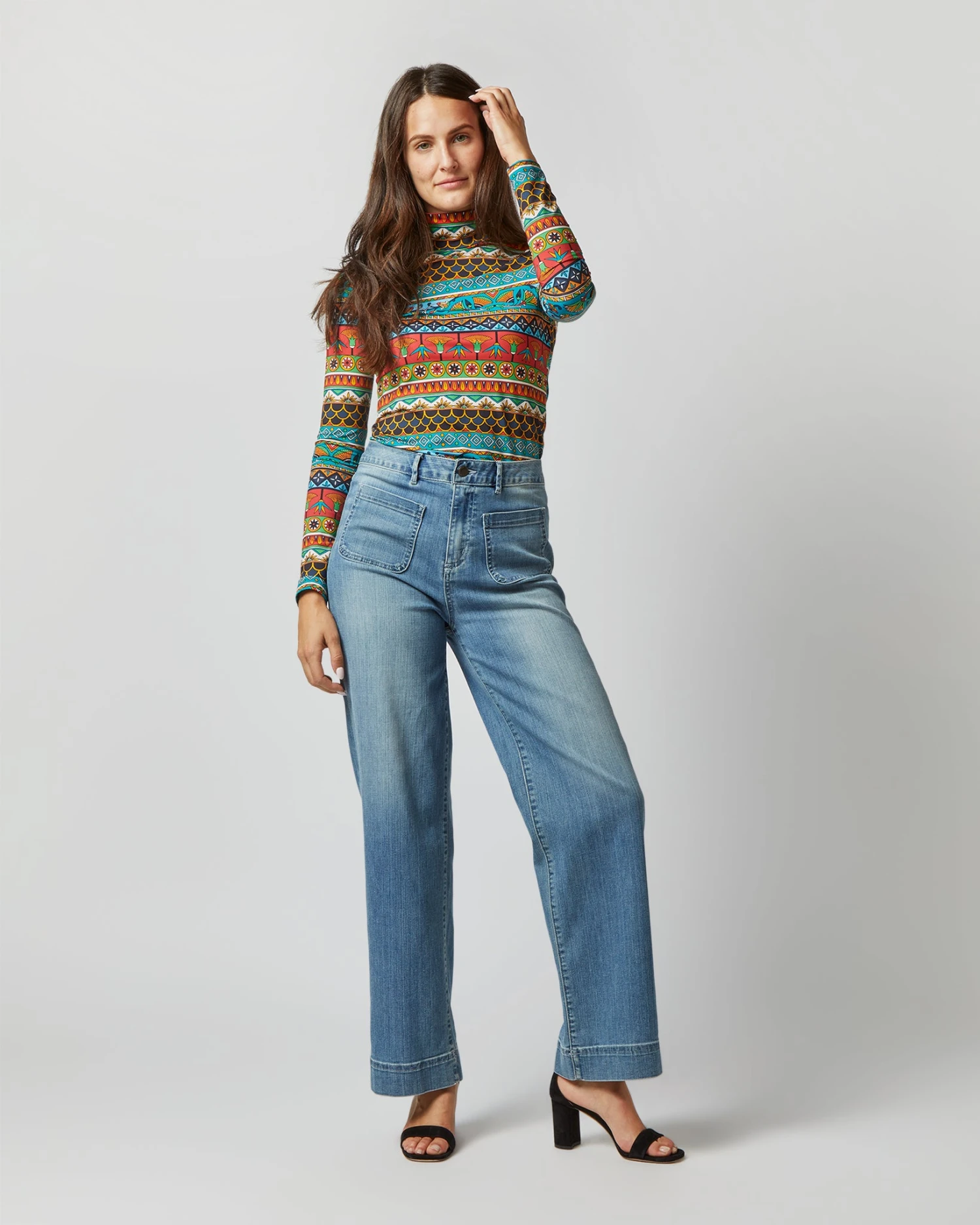 Turtleneck In Giza Turquoise Skinny Jersey 3 Turtleneck In Giza Turquoise Skinny Jersey