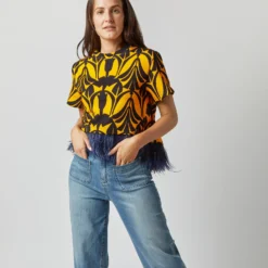 La Scala Tee In Papyrus Gold Jersey -Modezzia Sales S72349 3722