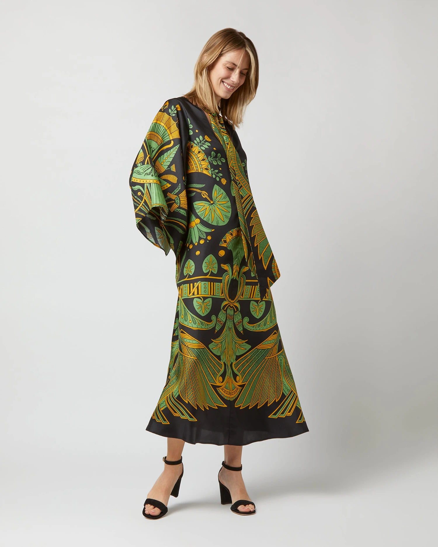 Magnifico Midi Dress In The Nile Placée Black Silk Twill 3 Magnifico Midi Dress In The Nile Placée Black Silk Twill