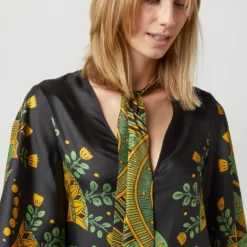 Magnifico Midi Dress In The Nile Placée Black Silk Twill 14 Magnifico Midi Dress In The Nile Placée Black Silk Twill -Modezzia Sales S72350 281