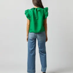 ULLA JOHNSON Iren Top In Emerald -Modezzia Sales S72353 3488