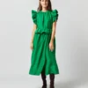 ULLA JOHNSON Iren Top In Emerald -Modezzia Sales S72354 1255