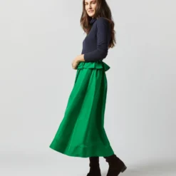 ULLA JOHNSON Ulyssa Skirt In Emerald -Modezzia Sales S72354 1406