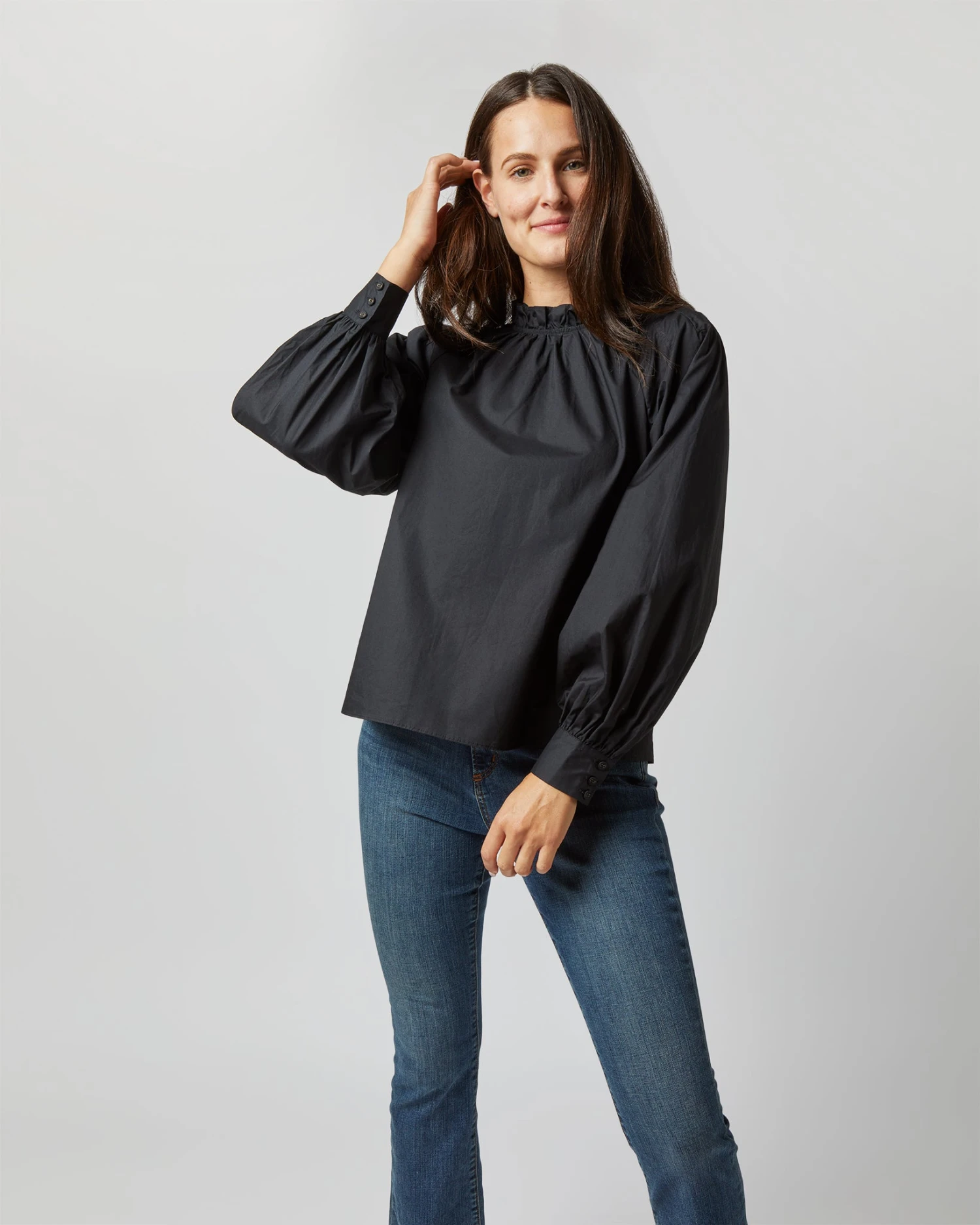 ULLA JOHNSON Marlie Blouse In Noir 4 ULLA JOHNSON Marlie Blouse In Noir - Image 2