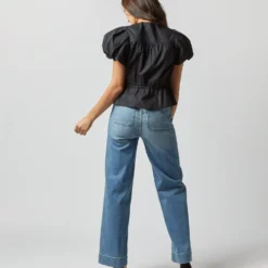 ULLA JOHNSON Mila Top In Noir 14 ULLA JOHNSON Mila Top In Noir -Modezzia Sales S72360 3374