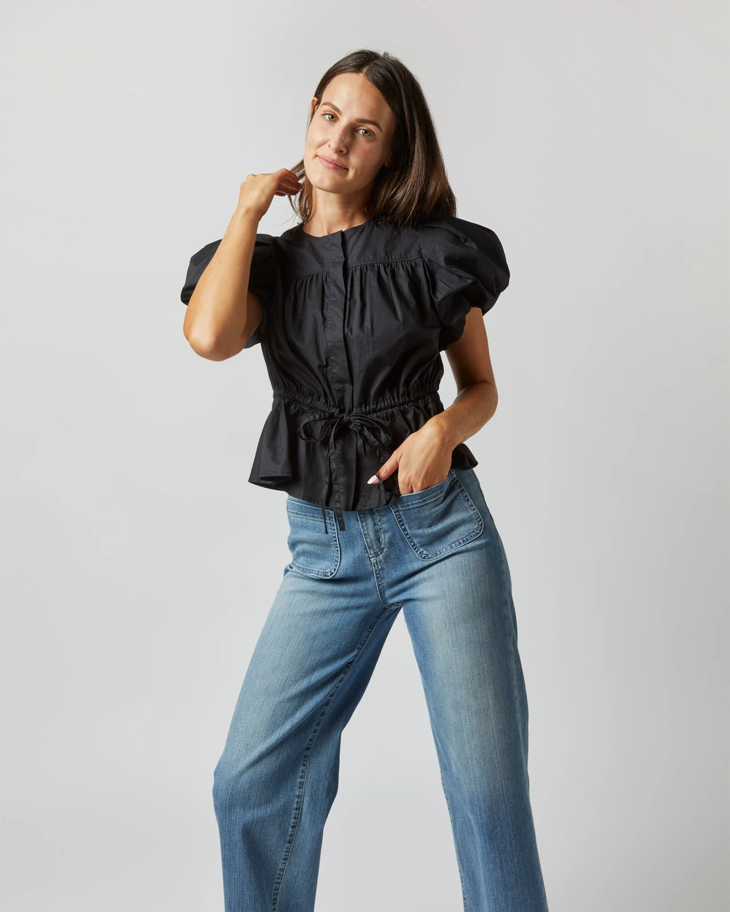 ULLA JOHNSON Mila Top In Noir 4 ULLA JOHNSON Mila Top In Noir - Image 2