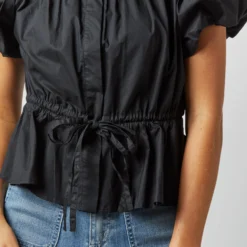 ULLA JOHNSON Mila Top In Noir 17 ULLA JOHNSON Mila Top In Noir -Modezzia Sales S72360 3435