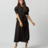 ULLA JOHNSON Marion Dress In Noir 1 ULLA JOHNSON Marion Dress In Noir -Modezzia Sales S72361 2226