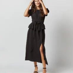 ULLA JOHNSON Marion Dress In Noir 19 ULLA JOHNSON Marion Dress In Noir -Modezzia Sales S72361 2229