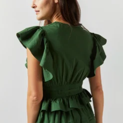 ULLA JOHNSON Florence Dress In Juniper 16 ULLA JOHNSON Florence Dress In Juniper -Modezzia Sales S72362 1215