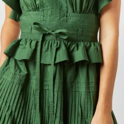 ULLA JOHNSON Florence Dress In Juniper 14 ULLA JOHNSON Florence Dress In Juniper -Modezzia Sales S72362 1224