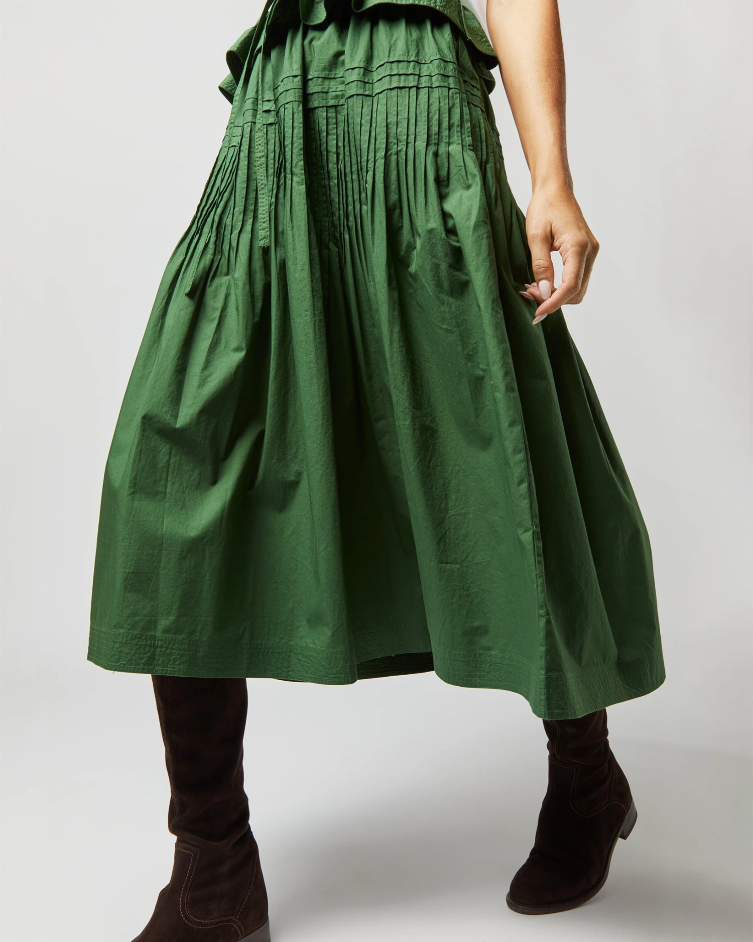 ULLA JOHNSON Florence Dress In Juniper 8 ULLA JOHNSON Florence Dress In Juniper - Image 6