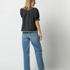 ULLA JOHNSON Ruby Top In Noir 12 ULLA JOHNSON Ruby Top In Noir -Modezzia Sales S72848 1412