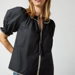 ULLA JOHNSON Ruby Top In Noir 13 ULLA JOHNSON Ruby Top In Noir -Modezzia Sales S72848 1463