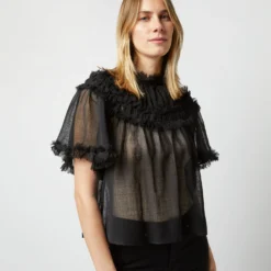 ULLA JOHNSON Zuri Top In Noir 10 ULLA JOHNSON Zuri Top In Noir -Modezzia Sales S72849 1328