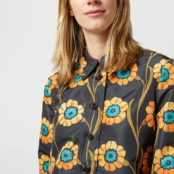 Short Artemis Dress In Daisychain Black Faille -Modezzia Sales S72957 365