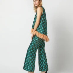 Hendrix Pant In Winter Sun Emerald Jacquard 20 Hendrix Pant In Winter Sun Emerald Jacquard -Modezzia Sales S72960 946