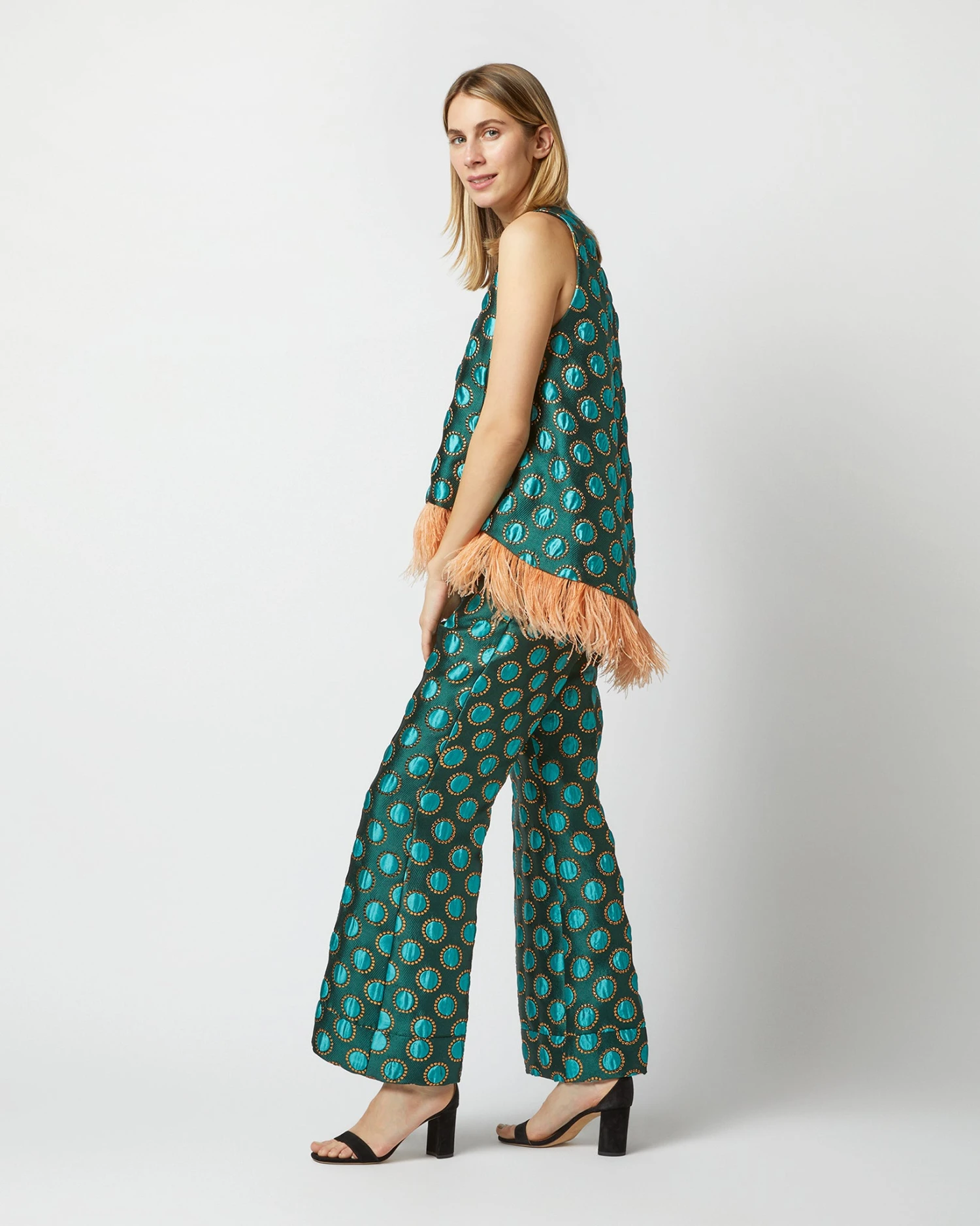 Hendrix Pant In Winter Sun Emerald Jacquard 11 Hendrix Pant In Winter Sun Emerald Jacquard - Image 9