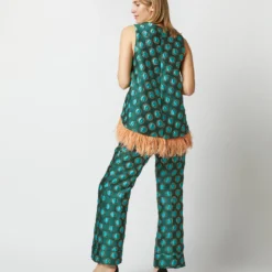 La Scala Top In Winter Sun Emerald Jacquard -Modezzia Sales S72960 952