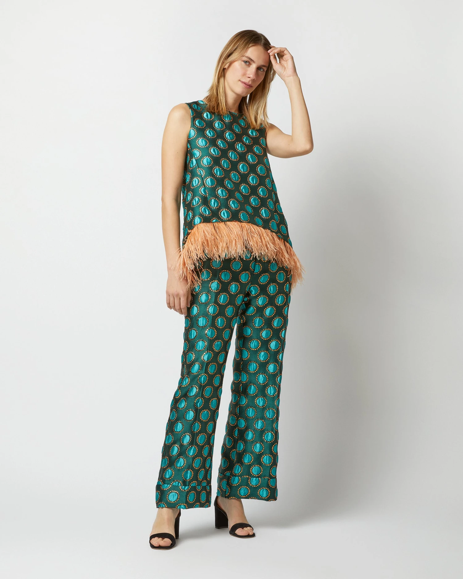 Hendrix Pant In Winter Sun Emerald Jacquard 5 Hendrix Pant In Winter Sun Emerald Jacquard - Image 3