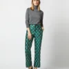 Hendrix Pant In Winter Sun Emerald Jacquard 2 Hendrix Pant In Winter Sun Emerald Jacquard -Modezzia Sales S72961 780