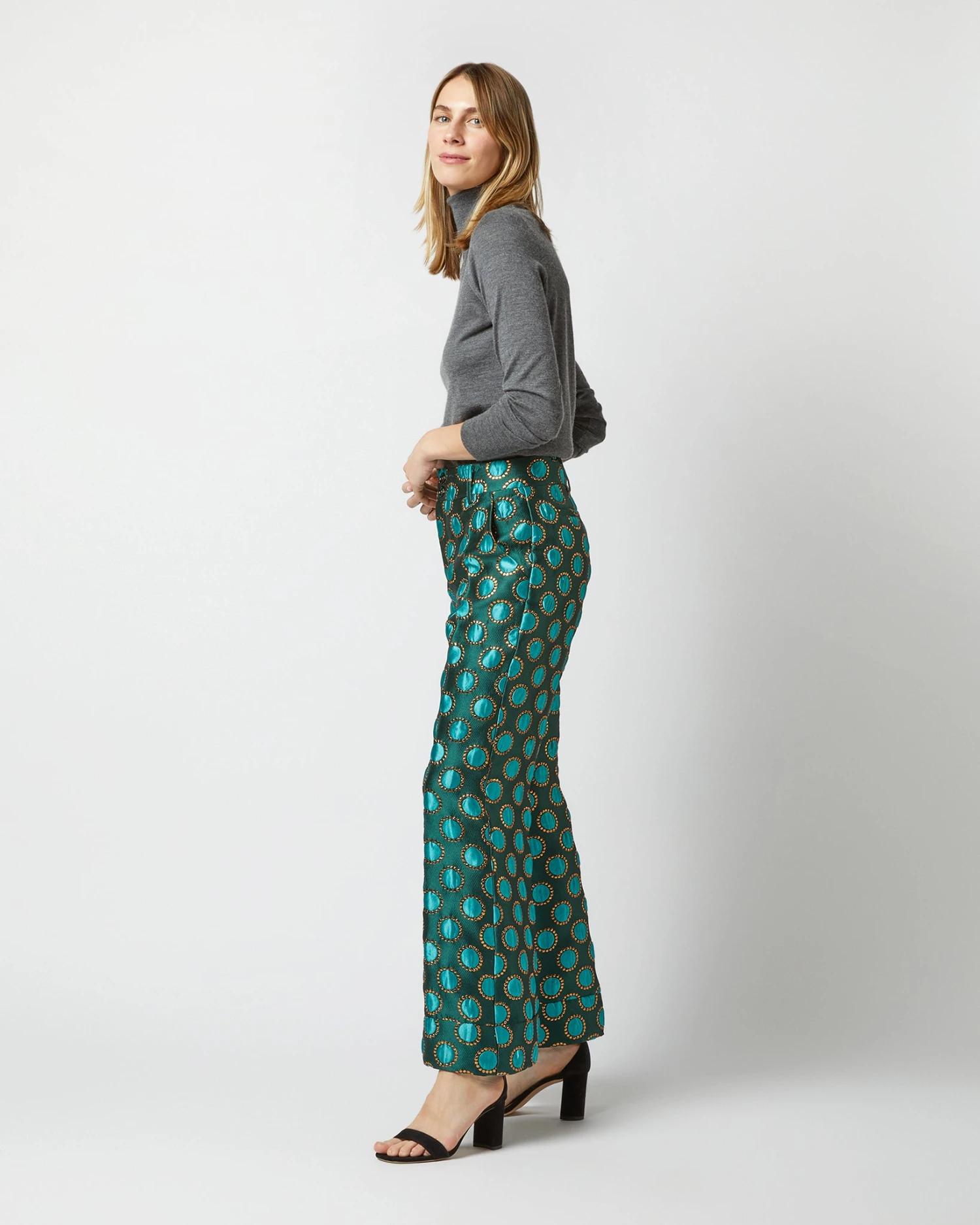 Hendrix Pant In Winter Sun Emerald Jacquard 6 Hendrix Pant In Winter Sun Emerald Jacquard - Image 4