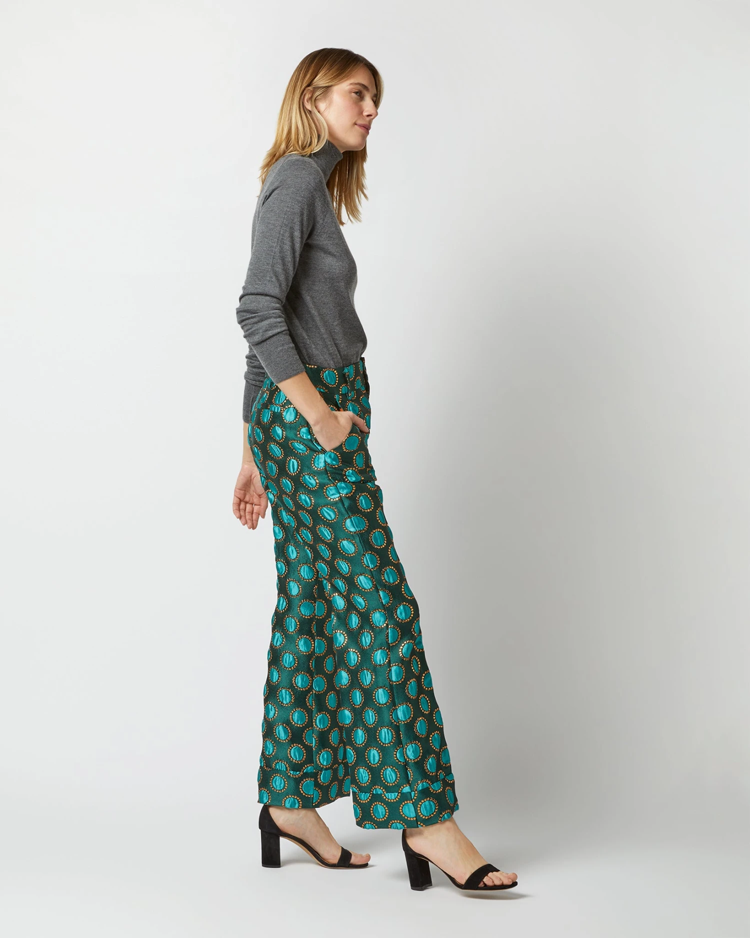 Hendrix Pant In Winter Sun Emerald Jacquard 7 Hendrix Pant In Winter Sun Emerald Jacquard - Image 5