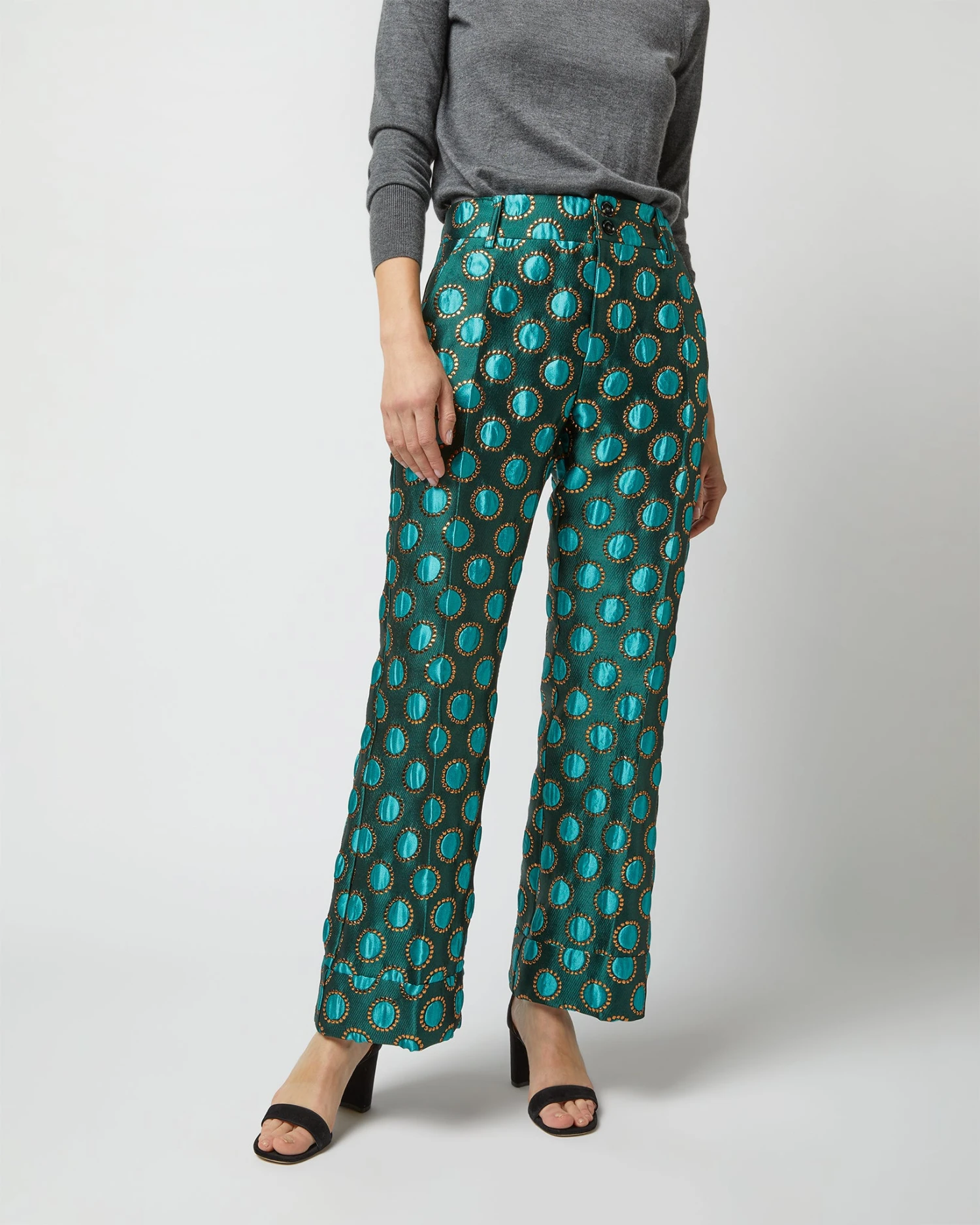 Hendrix Pant In Winter Sun Emerald Jacquard 9 Hendrix Pant In Winter Sun Emerald Jacquard - Image 7